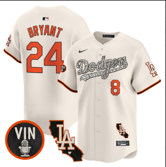 Men Los Angeles Dodgers #24 Bryant 2025 cream Limited Stitched Jersey->los angeles dodgers->MLB Jersey